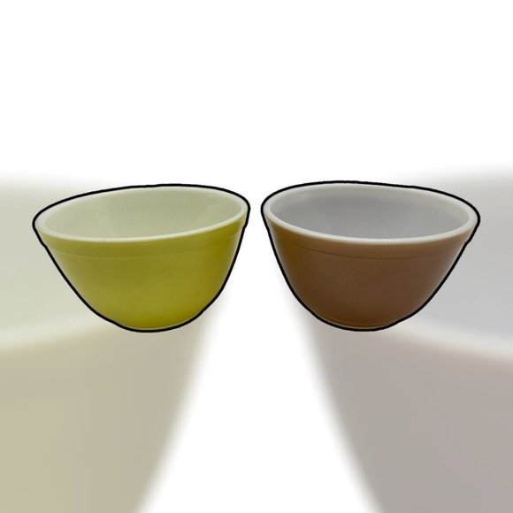 PYREX MCM Nesting Mixing Bowls Harvest 401 B-26 and yellow 401 1.5 QT Vintage - Picture 6 of 16
